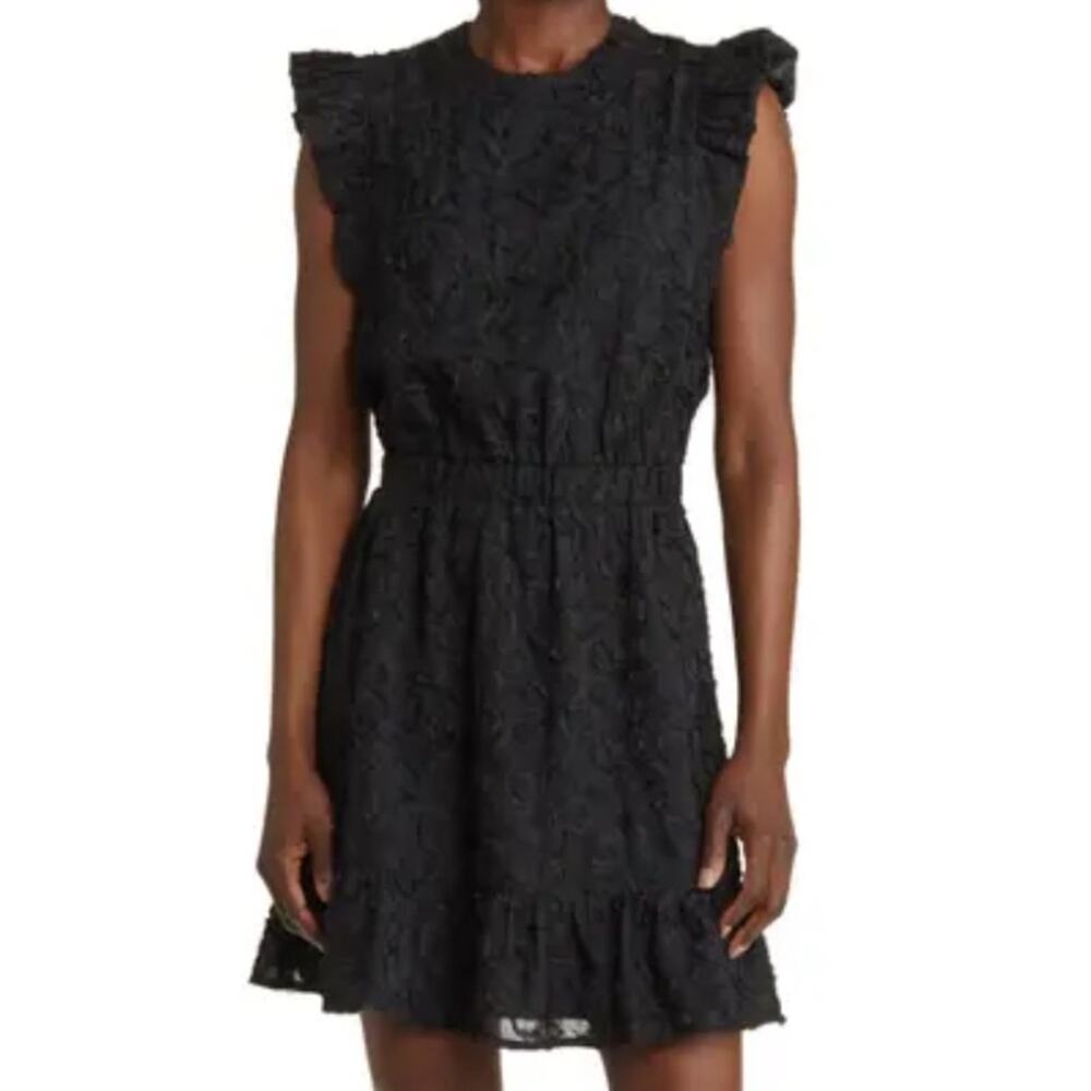 Adelyn Rae Rinata Organza Mini Dress- Black Size L - Picture 3 of 7